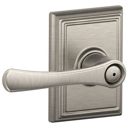 Schlage F40 VLA 619 ADD 16-080 10-027 134 N N SL Addison Collection Avila Bed and Bath Lever, Satin Nickel