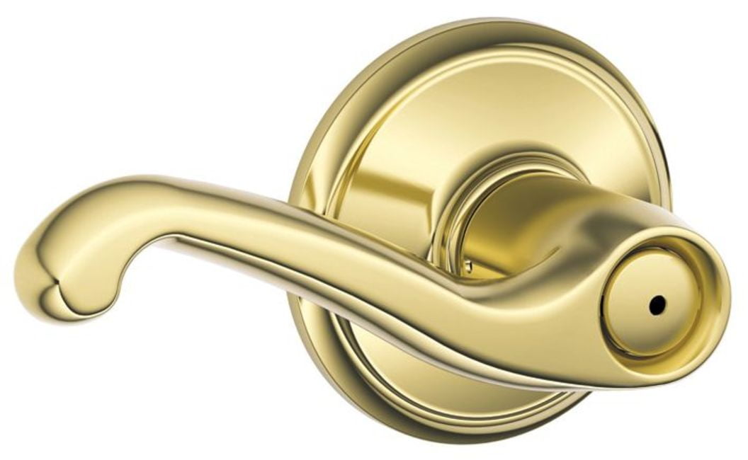 Schlage F40FLA605 Flair Privacy Lever, Bright Brass