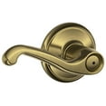 thumbnail image 1 of Schlage F40FLA609 Flair F40 Flat Wave Reversible Door Lever Lockset, Solid, Antique, Brass, 1 of 5