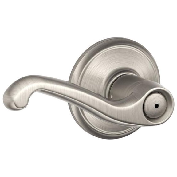 Schlage F40FLA619 Flair Privacy Lever, Satin Nickel
