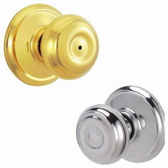 Schlage F40GEO605X625 Georgian Privacy Knob, Bright Brass/Chrome