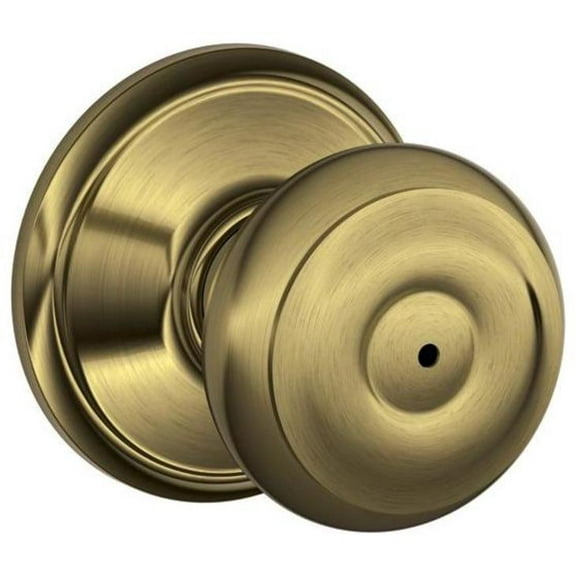 Schlage F40GEO609 Georgian Privacy Knob, Antique Brass