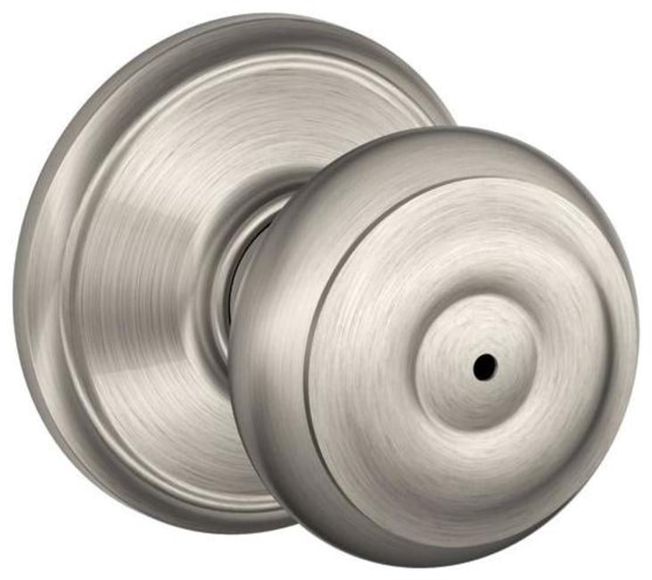 Schlage F40GEO619 Georgian Privacy Knob, 1 Pack, Satin Nickel