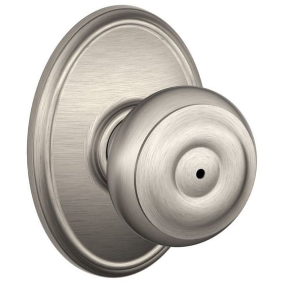 Schlage F40GEO619WKF Wakefield Collection Georgian Privacy Knob, Satin Nickel