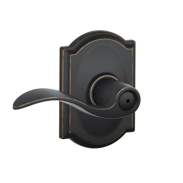 Schlage F40VACC716CAM Privacy Lever Lockset, Aged Bronze