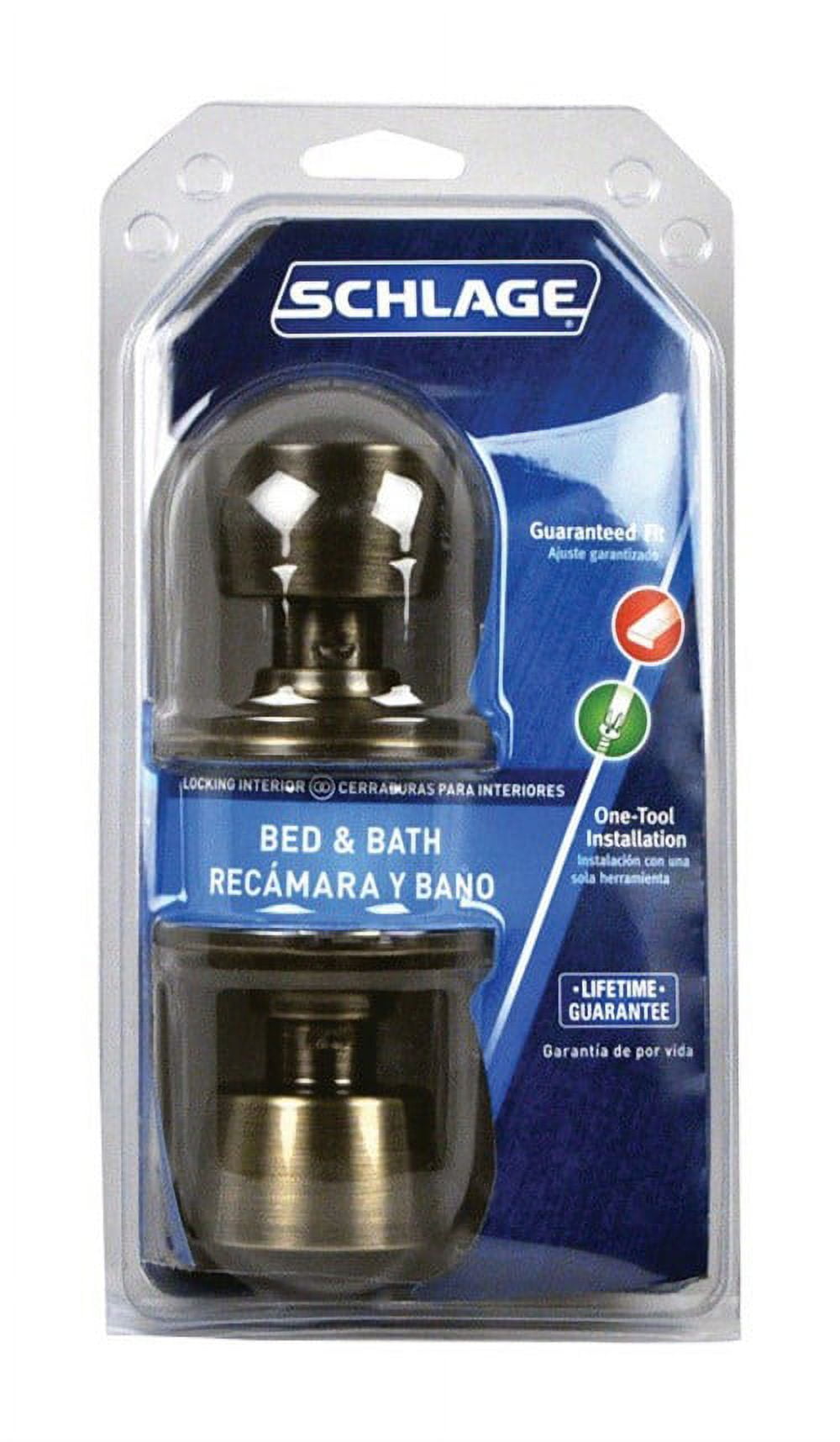 Schlage-F40VBEL609 Bed And Bath Lock Privacy Bell Style Door Knob