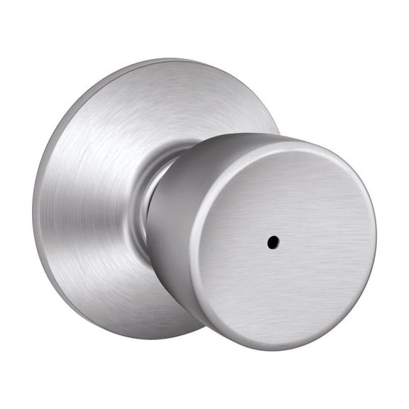 Schlage F40VBEL626 Satin Chrome Bell Knob Privacy Set