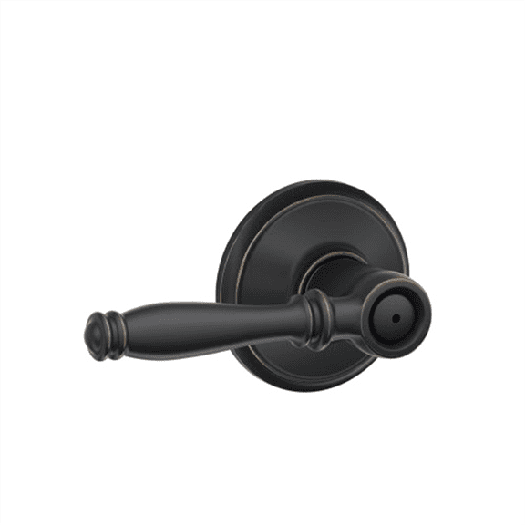 Schlage F40VBIR716 Birmingham Residential Privacy Door Lever with Deadbolt, Aged Bronze