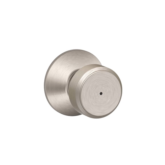 Schlage F Series F40VBWE619 Passage Knob, Metal, Satin Nickel, 2-3/8, 2-3/4 in Backset, 1-3/8 to 1-3/4 in Thick Door