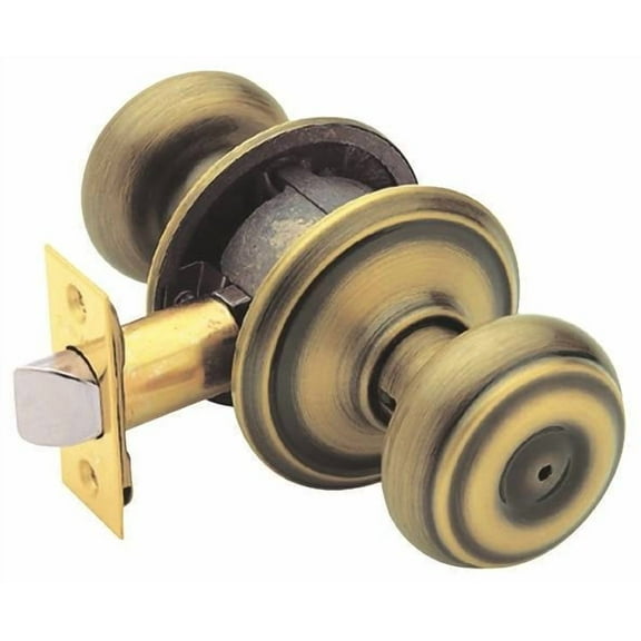 Schlage F40VGEO609 Georgian Privacy Knob, Antique Brass