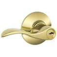 thumbnail image 1 of Schlage F51-Acc Accent Single Cylinder Keyed Entry Door Lever Set - Brass, 1 of 7