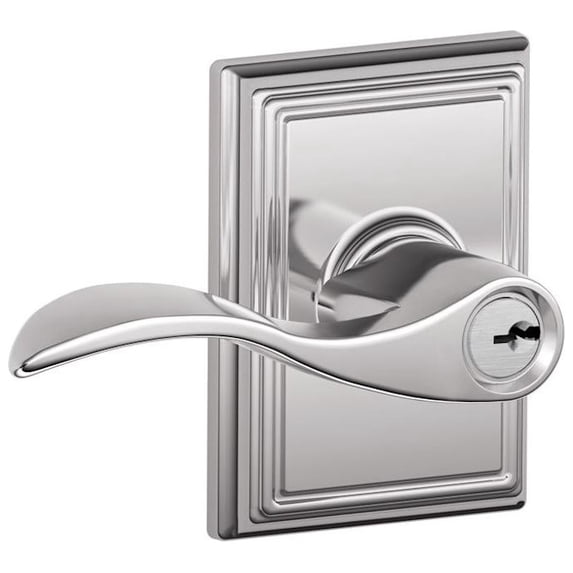 Schlage F51AACC625ADD Accent Single Cylinder Keyed Entry Door Lever Set - Chrome