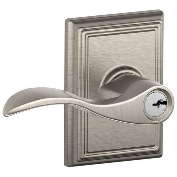 Schlage F51-Acc-Add Accent Single Cylinder Keyed Entry Door Lever Set - Nickel