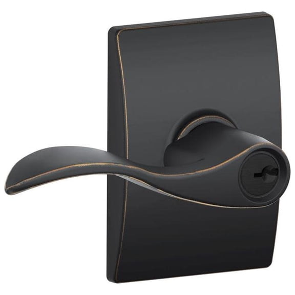 Schlage F51-Acc-Cen Accent Single Cylinder Keyed Entry Door Lever Set - Bronze