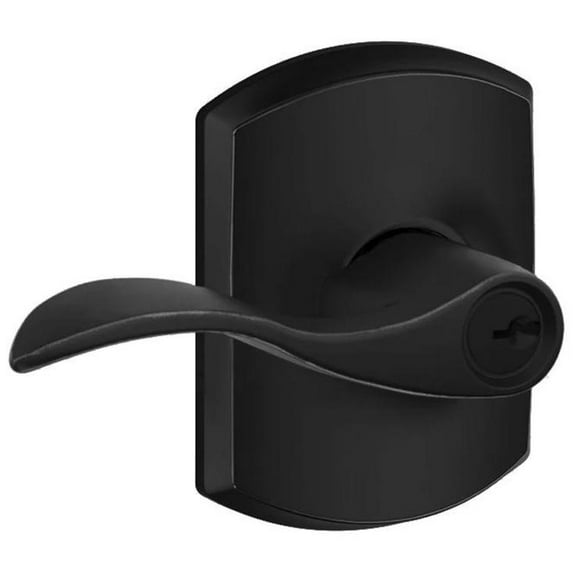 Schlage F51-Acc-Grw Accent Single Cylinder Keyed Entry Door Lever Set - Black