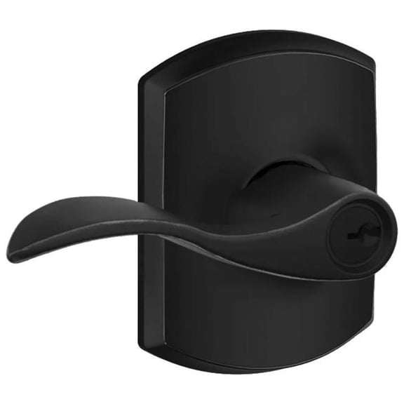 Schlage F51-Acc-Grw Accent Single Cylinder Keyed Entry Door Lever Set - Black