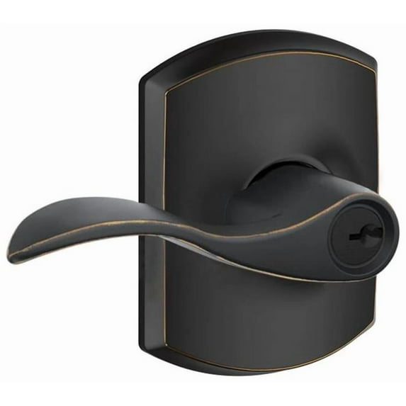 Schlage F51-Acc-Grw Accent Single Cylinder Keyed Entry Door Lever Set - Bronze