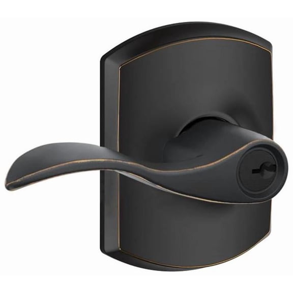 Schlage F51-Acc-Grw Accent Single Cylinder Keyed Entry Door Lever Set - Bronze