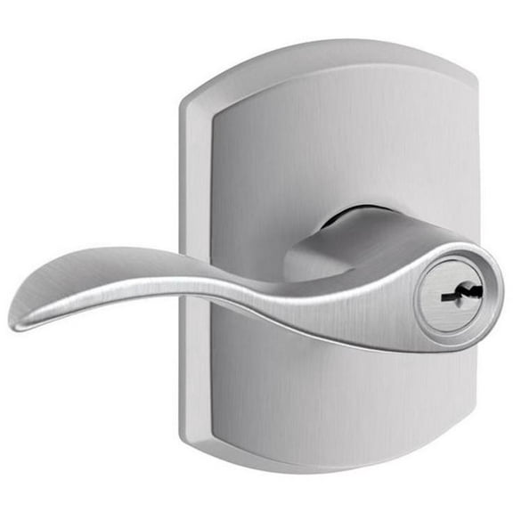 Schlage F51-Acc-Grw Accent Single Cylinder Keyed Entry Door Lever Set - Chrome