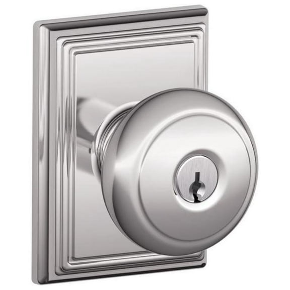 Schlage F51-And-Add Andover Keyed Entry Door Knob Set - Chrome