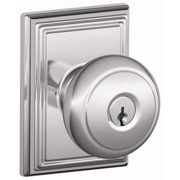 Schlage F51-And-Add Andover Keyed Entry Door Knob Set - Chrome