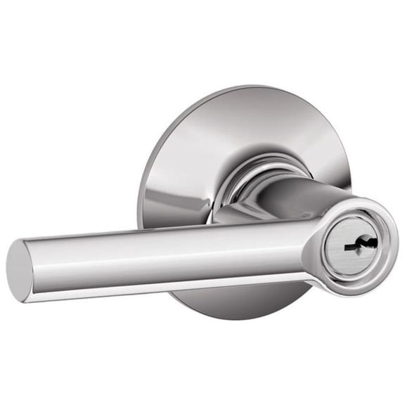 SCHLAGE F51A BRW 625 Broadway Lever Keyed Entry Lock Bright Chrome