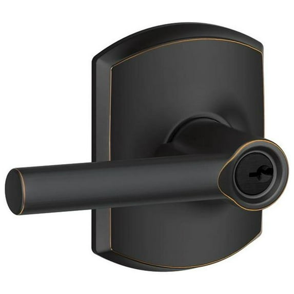 Schlage F51-Brw-Grw Broadway Single Cylinder Keyed Entry Door Lever Set - Bronze