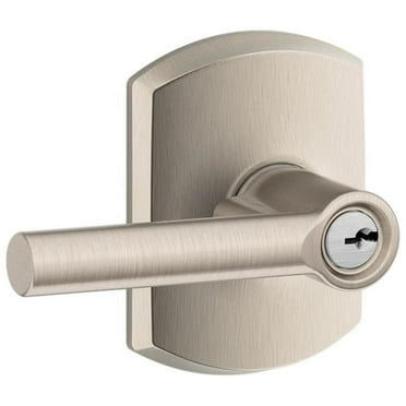 Schlage F51-Brw-Grw Broadway Single Cylinder Keyed Entry Door Lever Set - Nickel