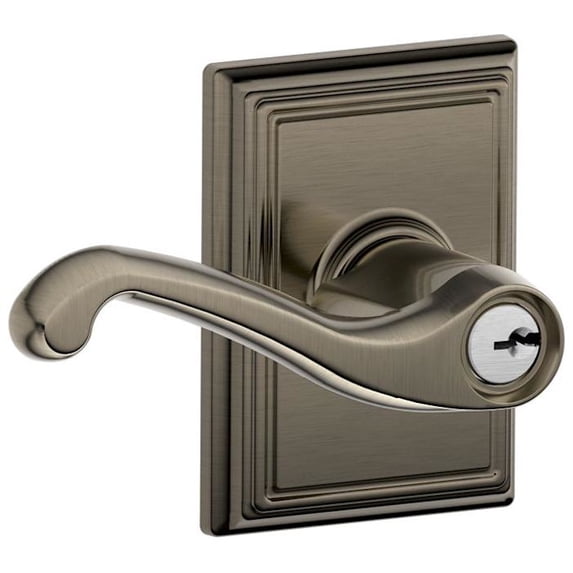 Schlage F51AFLA620ADD Flair Single Cylinder Keyed Entry Door Lever Set - Grey