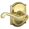 thumbnail image 1 of Schlage F51-Fla-Cam Flair Single Cylinder Keyed Entry Door Lever Set - Brass, 1 of 6