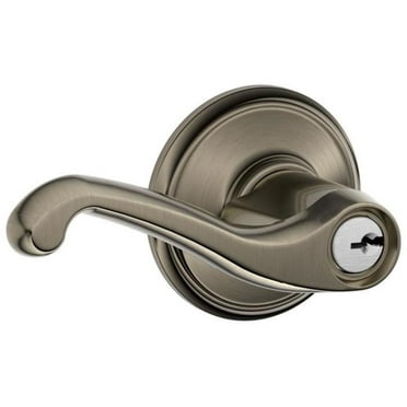 Schlage F51-Fla Flair Single Cylinder Keyed Entry Door Lever Set - Grey