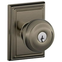 Schlage F51-Geo-Add Georgian Keyed Entry Door Knob Set - Grey