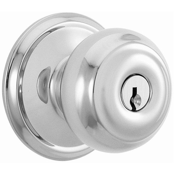 Schlage F51-Geo Georgian Keyed Entry Door Knob Set - Chrome