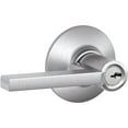 thumbnail image 1 of Schlage F51-LAT Latitude Single Cylinder Keyed Entry Door Lever Set, Satin Chrome, 1 of 6