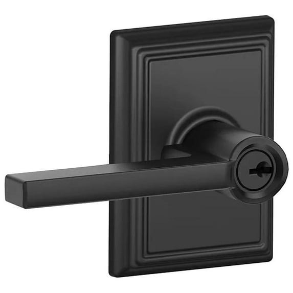 Schlage F51ALAT622ADD Latitude Single Cylinder Keyed Entry Door Lever Set - Black