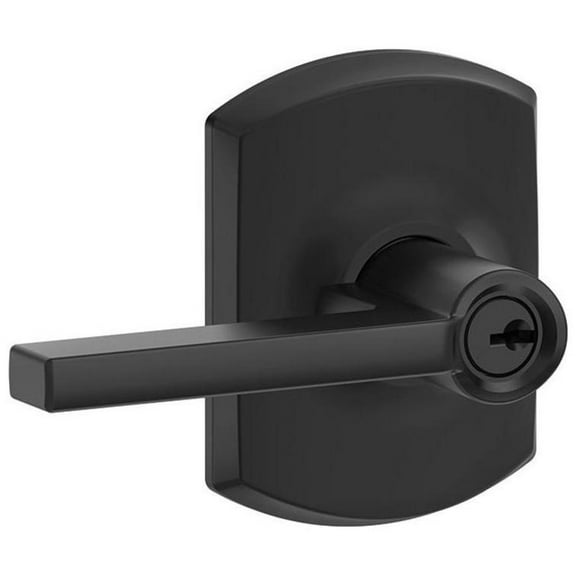 Schlage F51-Lat-Grw Latitude Single Cylinder Keyed Entry Door Lever Set - Black