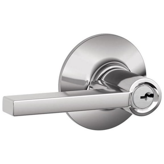 Schlage F51-Lat Latitude Single Cylinder Keyed Entry Door Lever Set - Chrome