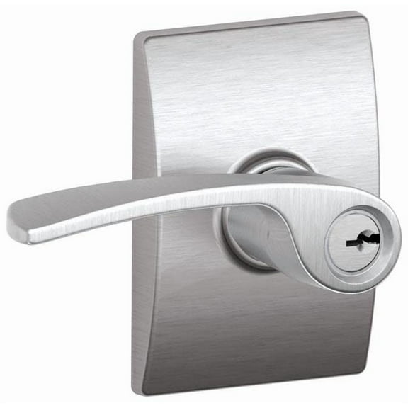 Schlage F51-Mer-Cen Merano Single Cylinder Keyed Entry Door Lever Set - Chrome