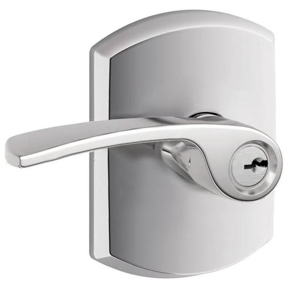 Schlage F51AMER625GRW Merano Single Cylinder Keyed Entry Door Lever Set - Chrome