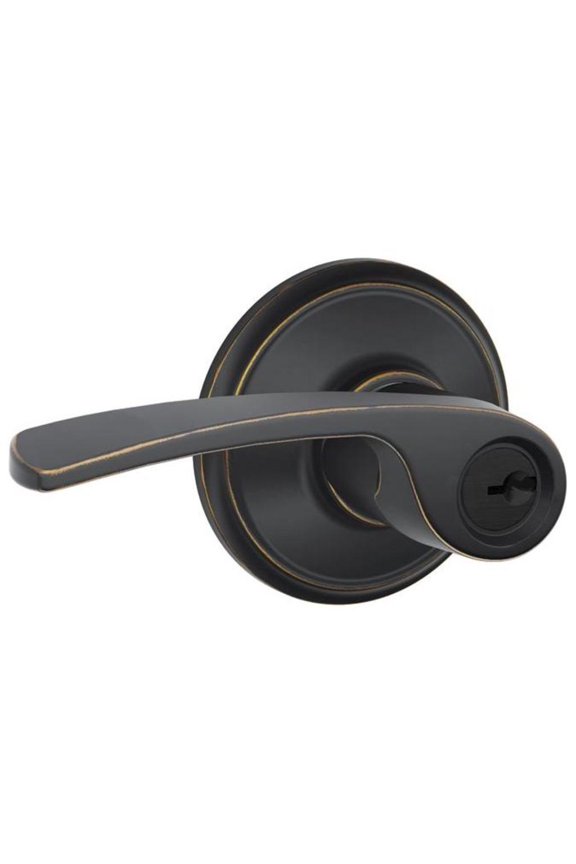 F51-Mer Merano Single Cylinder Keyed Entry Door Lever Set - Bronze