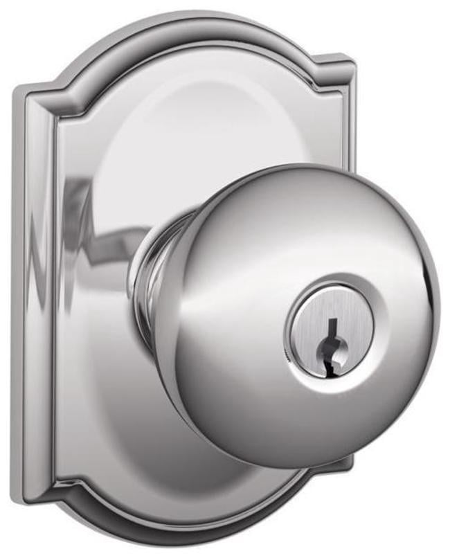 Schlage F51APLY625CAM Plymouth Keyed Entry Door Knob Set - Chrome