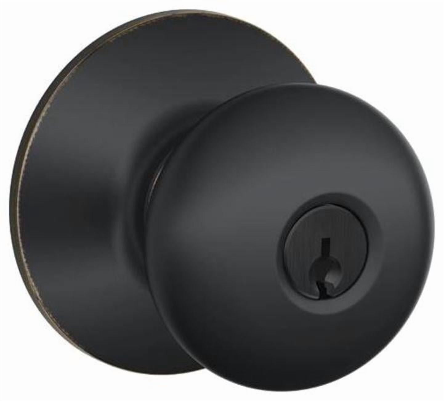 Schlage F51A Plymouth Keyed Entry Lock C Keyway with 16211 Latch 10063 Strike Aged Bronze Finish