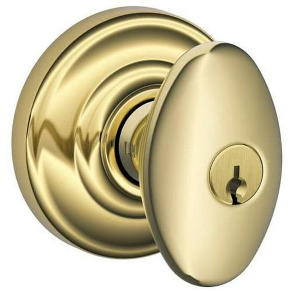 Schlage F51-Sie-And Siena Keyed Entry Door Knob Set - Brass