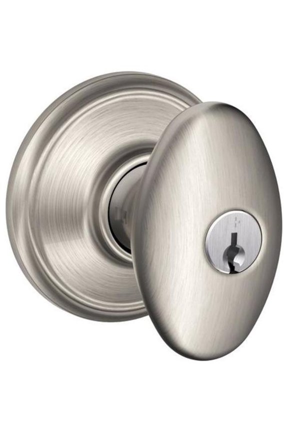 F51A SIE 619 Siena Knob Keyed Entry Lock, Satin Nickel