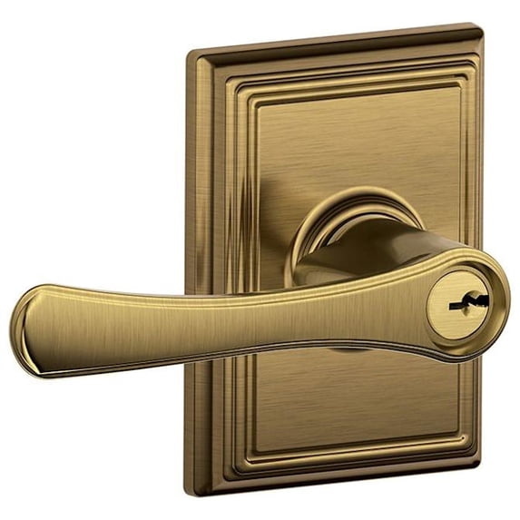 Schlage F51AVLA609ADD Avila Single Cylinder Keyed Entry Door Lever Set - Brass