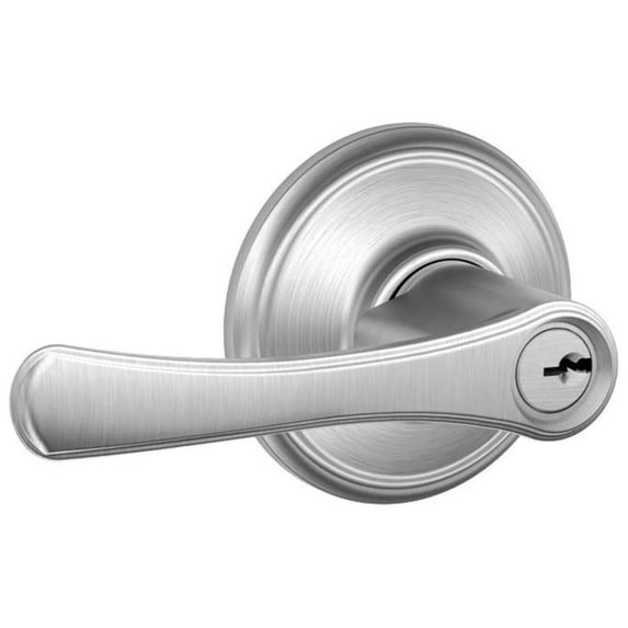 Schlage F51AVLA626 Avila Single Cylinder Keyed Entry Door Lever Set - Chrome
