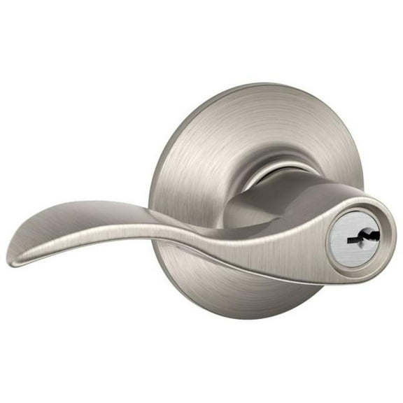 Schlage F51A ACC 619 Accent Keyed Lever, 1 Pack, Satin Nickel