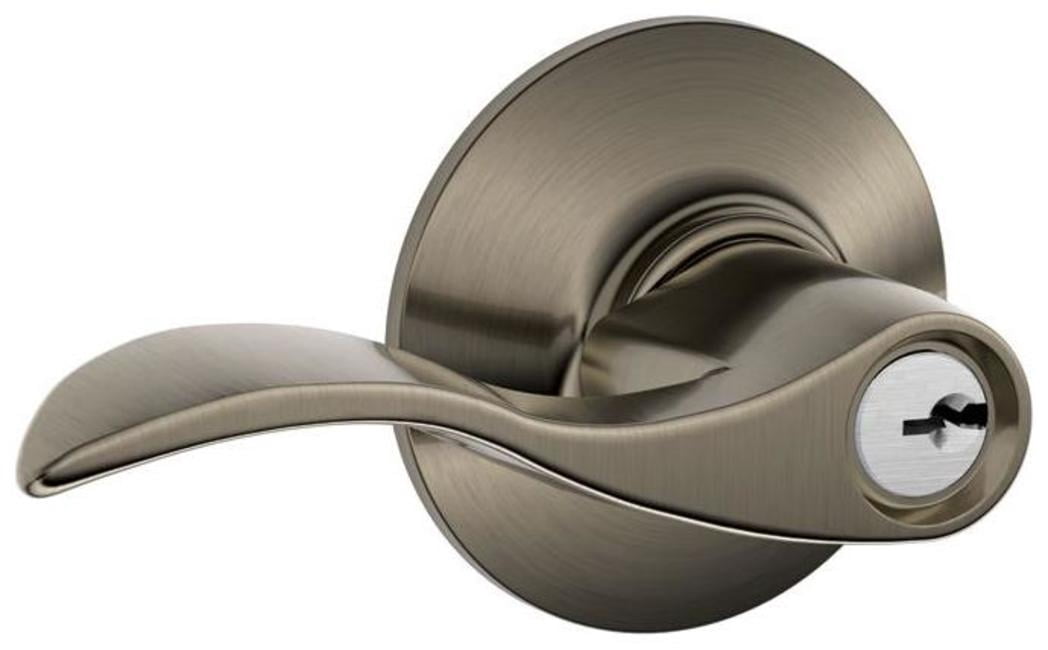 Schlage F51A ACC 620 Accent Keyed Lever, Antique Pewter - Walmart.com
