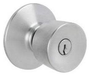 Schlage F51A BEL 626 Bell Knob Keyed Entry Lock, Satin Chrome