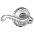 thumbnail image 1 of Schlage F51A FLA 626 Flair Lever Keyed Entry Lock, Satin Chrome, 1 of 7
